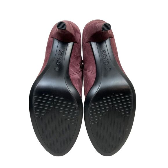 Ecco Shape 75 Sleek Ankle Bootie Suede Zip Up Burgundy Women Size EUR 38 - Picture 9 of 9